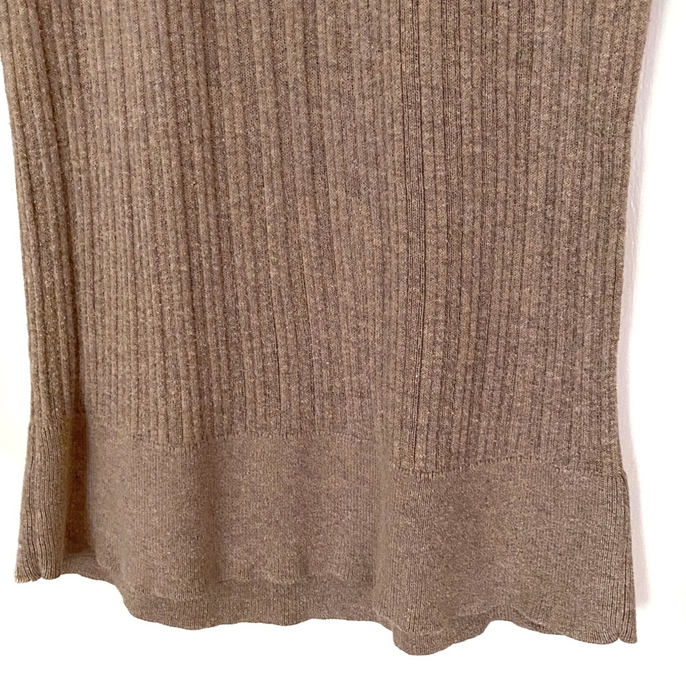 Mossimo Ribbed Henley Sweater Tan Brown Long Sleeve Knit Top Preppy Popover L - Picture 5 of 16